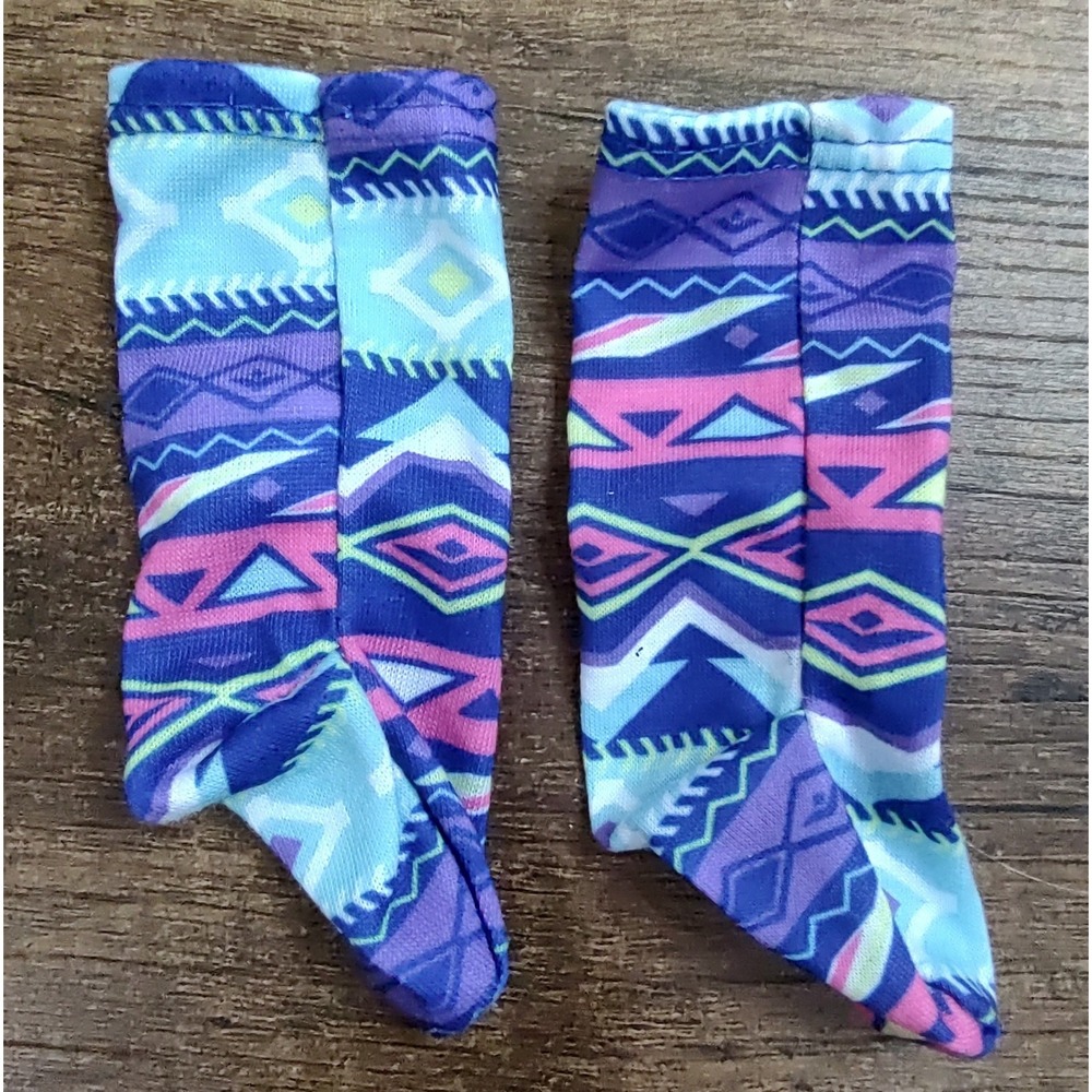 18" Doll Socks Girl Clothes Aztec Print Pink Purple Teal Z33